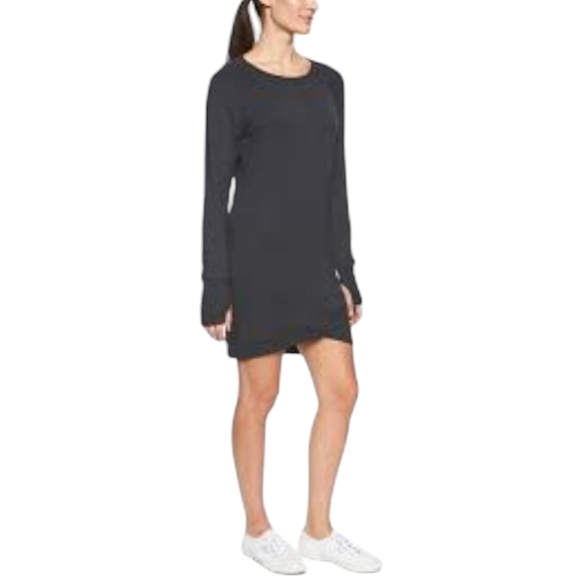 Athleta Black Lightweight Sweater Knit Mini Dress Size Small - Picture 1 of 5